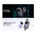 UGREEN POWER BANK 10000MAH USB-C INTEGRADO 30W PURPLE - Imagen 2